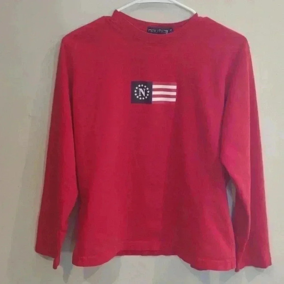 Women's Nautica long sleeve red t shirt size large‎ - Picture 1 of 4